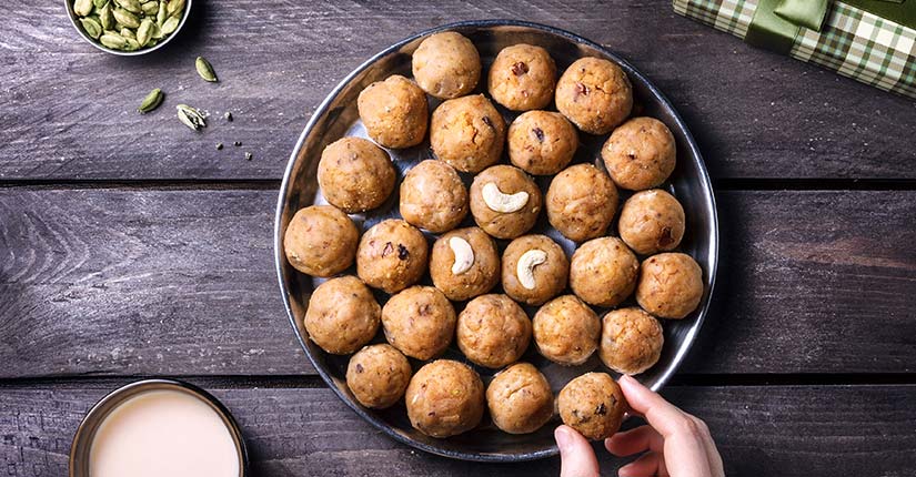 Besan, a traditional fudge made with chickpea flour.